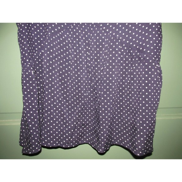 Love Fire Junior's Challis Blue Polka Dot Mock Neck Shell Blouse Size M - Picture 6 of 7